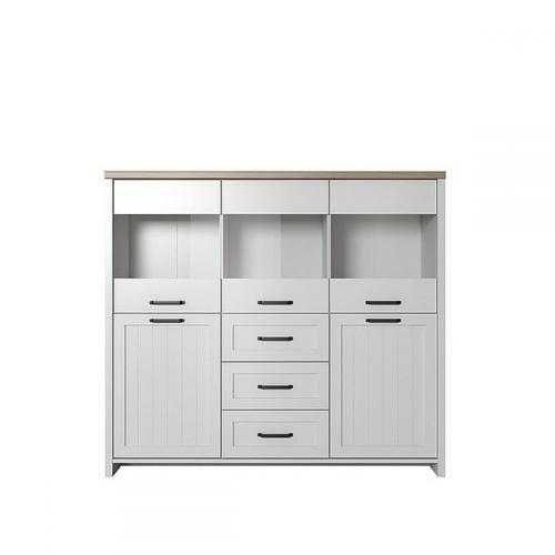 VERNE BAR 147.9x37.2x132.7cm Λευκό-Φυσικός Δρυς