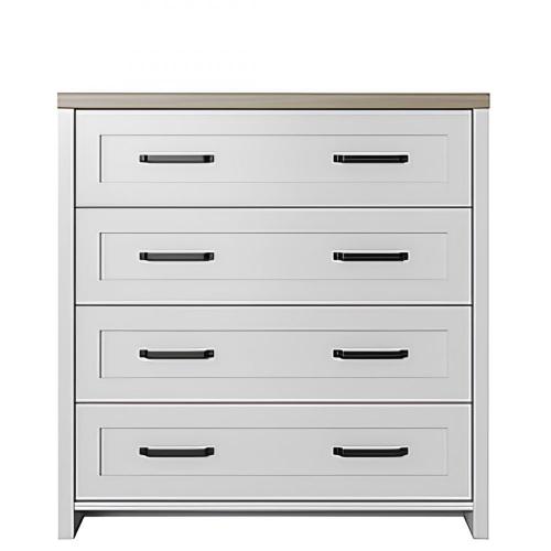 Συρταριέρα Verne Λευκό-Φυσικός Δρυς 88.8x37.2x91.8cm