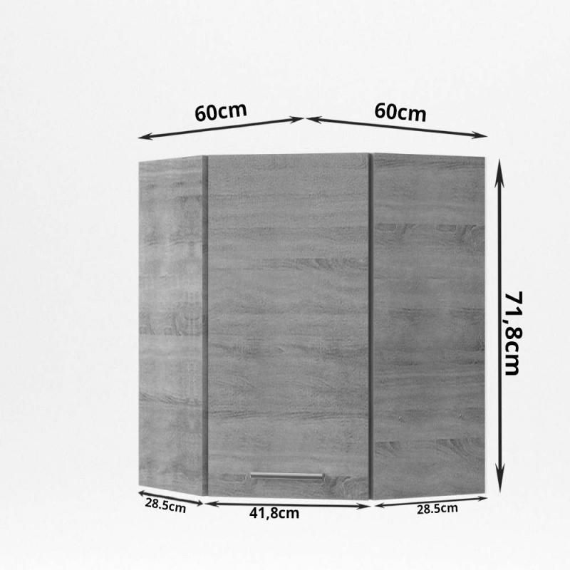 ALINA Πάνω Ντουλάπι Γωνίας 60x60x30.5x71.8εκ Σονόμα-Μόκκα ALINA Πάνω Ντουλάπι Γωνίας 60x60x30.5x71.8εκ Σονόμα-Μόκκα