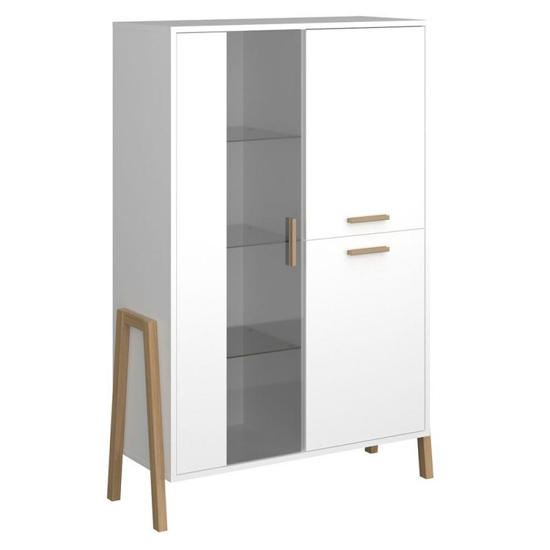 Βιτρίνα Belle Λευκό 102.5x41x152.5cm Βιτρίνα Belle Λευκό 102.5x41x152.5cm