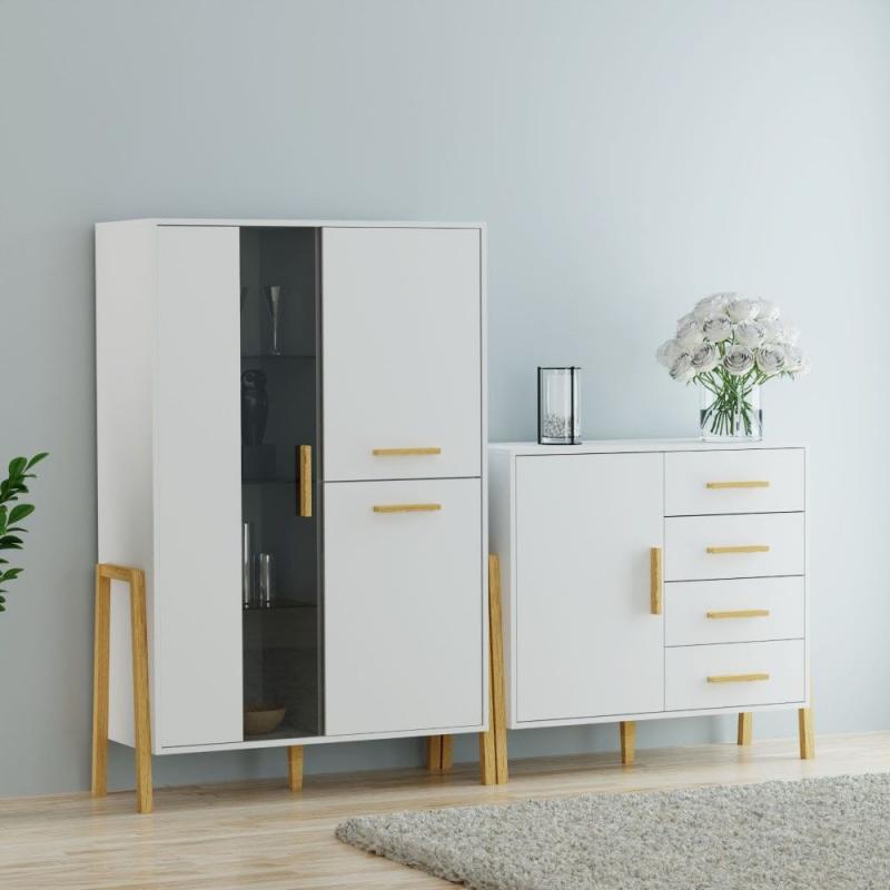 Μπουφές Belle Λευκό 102.5x41x91cm Μπουφές Belle Λευκό 102.5x41x91cm