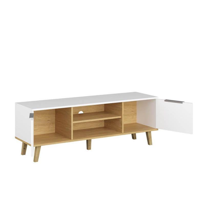 Έπιπλο TV Neptune Λευκό-Σονόμα 138x40x49cm Έπιπλο TV Neptune Λευκό-Σονόμα 138x40x49cm