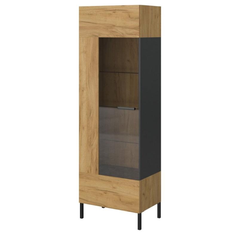 Βιτρίνα Santes Χρυσό Δρυς 64.2x42x197.5cm Βιτρίνα Santes Χρυσό Δρυς 64.2x42x197.5cm