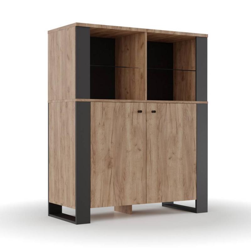 Μπουφές OLD WOOD Χρυσός Δρύς με Μαύρο, 106.2x44xx128.5εκ Μπουφές OLD WOOD Χρυσός Δρύς με Μαύρο, 106.2x44xx128.5εκ