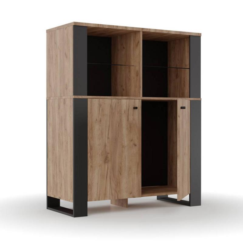Μπουφές OLD WOOD Χρυσός Δρύς με Μαύρο, 106.2x44xx128.5εκ Μπουφές OLD WOOD Χρυσός Δρύς με Μαύρο, 106.2x44xx128.5εκ