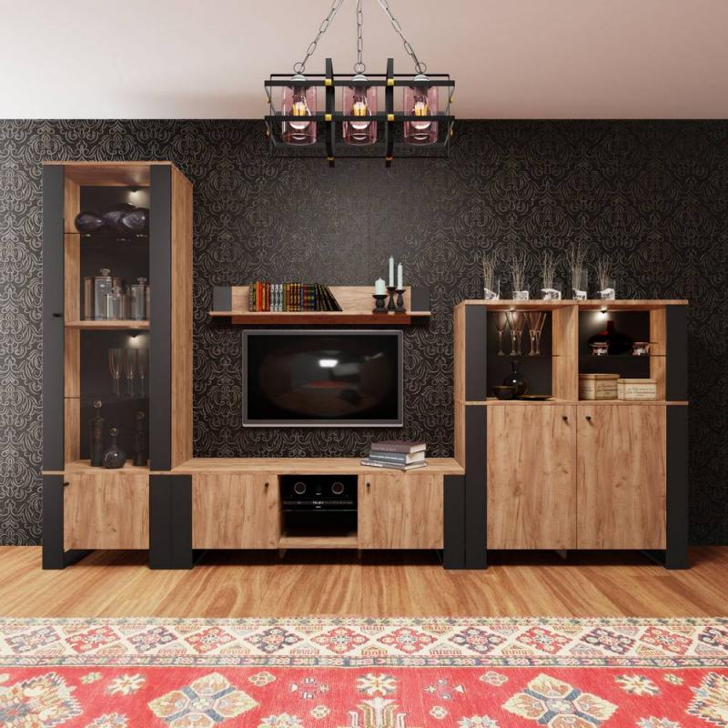 Μπουφές OLD WOOD Χρυσός Δρύς με Μαύρο, 106.2x44xx128.5εκ Μπουφές OLD WOOD Χρυσός Δρύς με Μαύρο, 106.2x44xx128.5εκ
