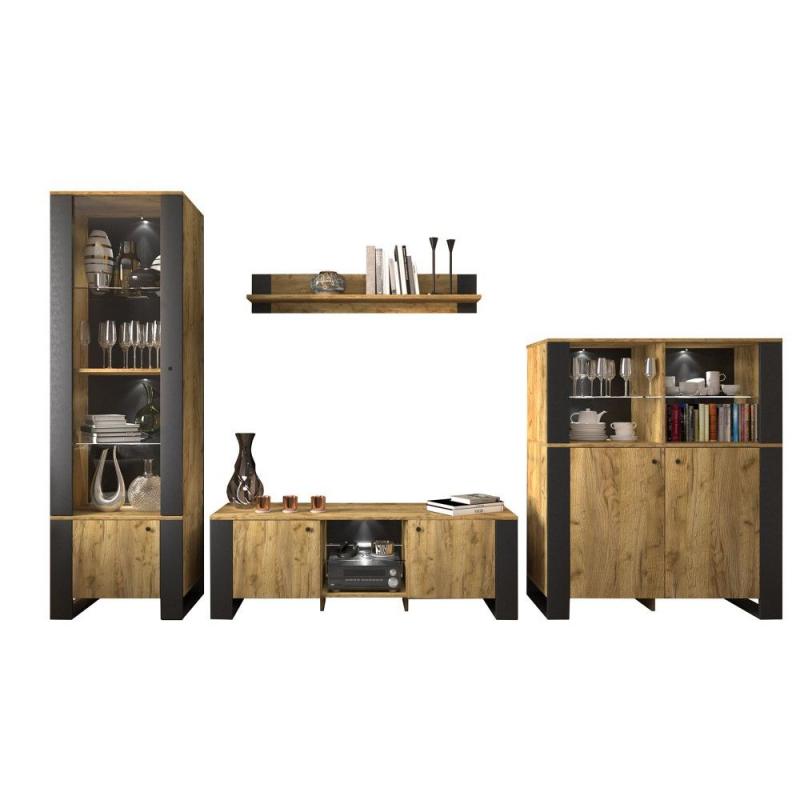 Μπουφές OLD WOOD Χρυσός Δρύς με Μαύρο, 106.2x44xx128.5εκ Μπουφές OLD WOOD Χρυσός Δρύς με Μαύρο, 106.2x44xx128.5εκ