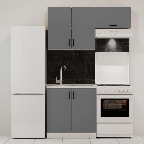 Κουζίνα Modest Σετ 3 Κουτιών Ανθρακί Άνω Κουτιά 140cm Κάτω 80cm