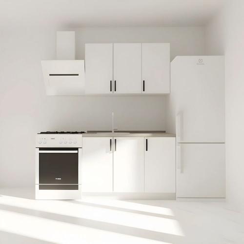 Κουζίνα Modest Σετ 4 Κουτιών Λευκή Άνω Κουτιά 120cm Κάτω 120cm
