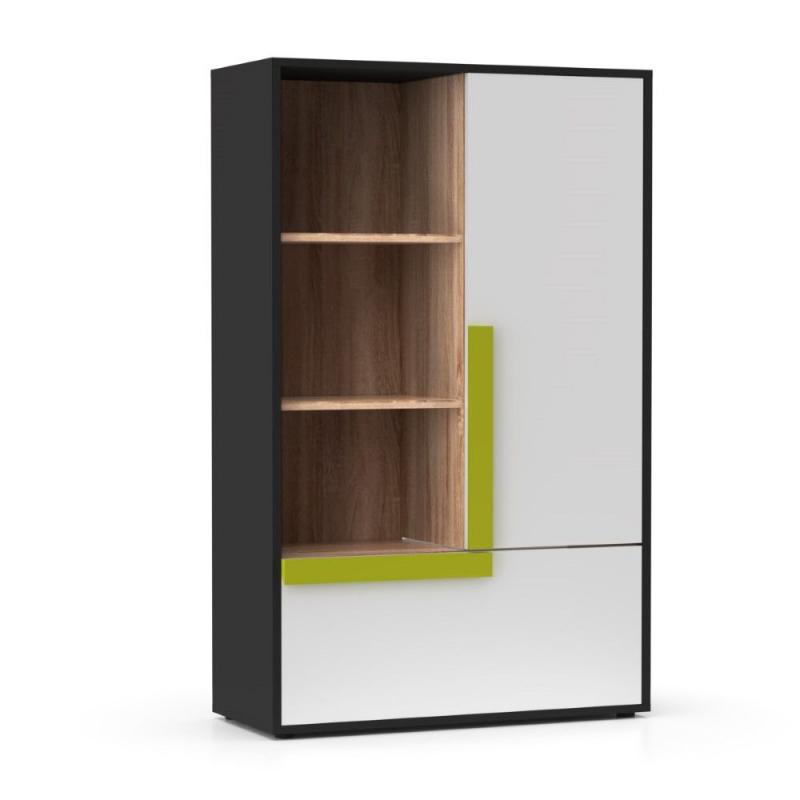 Ραφιέρα Alex 84x36x133εκ Γραφίτης-Σονόμα-Λευκό Ραφιέρα Alex 84x36x133εκ Γραφίτης-Σονόμα-Λευκό