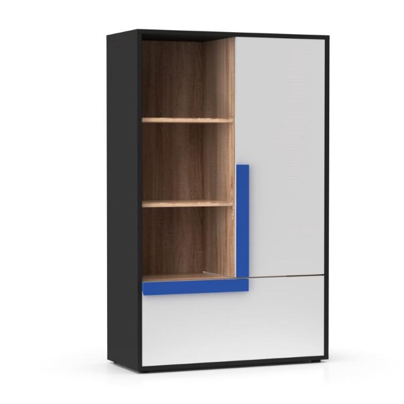 Ραφιέρα Alex 84x36x133εκ Γραφίτης-Σονόμα-Λευκό Ραφιέρα Alex 84x36x133εκ Γραφίτης-Σονόμα-Λευκό