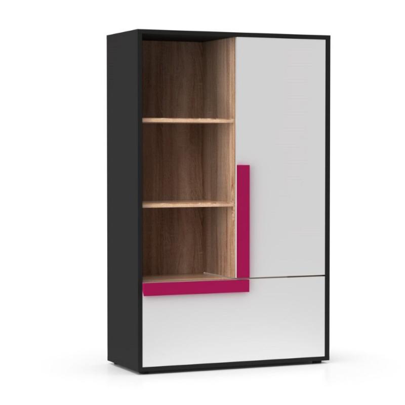 Ραφιέρα Alex 84x36x133εκ Γραφίτης-Σονόμα-Λευκό Ραφιέρα Alex 84x36x133εκ Γραφίτης-Σονόμα-Λευκό