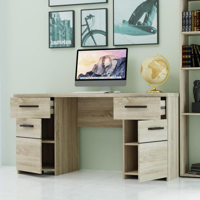 Γραφείο Solo 145x60x76cm Sonoma με Wenge και MDF Καμπυλωτό τελείωμα στις πόρτες Γραφείο Solo 145x60x76cm Sonoma με Wenge και MDF Καμπυλωτό τελείωμα στις πόρτες
