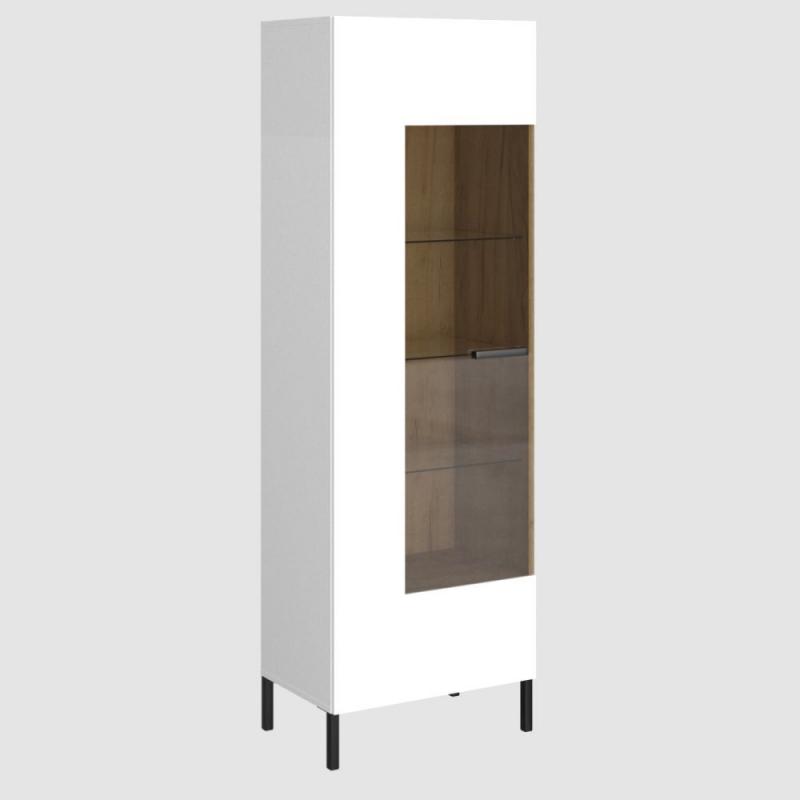 Βιτρίνα Santes Χρυσό Δρυς-Λευκό 64.2x42x197.5cm Βιτρίνα Santes Χρυσό Δρυς-Λευκό 64.2x42x197.5cm