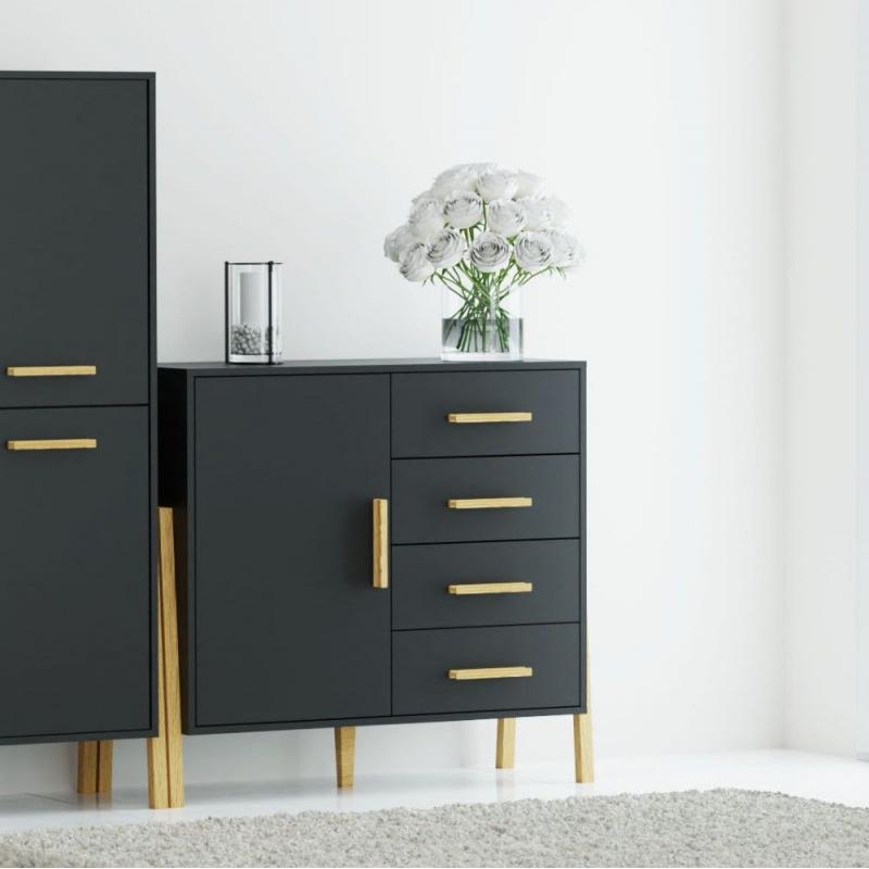 Μπουφές Belle Ανθρακί 102.5x41x91cm Μπουφές Belle Ανθρακί 102.5x41x91cm