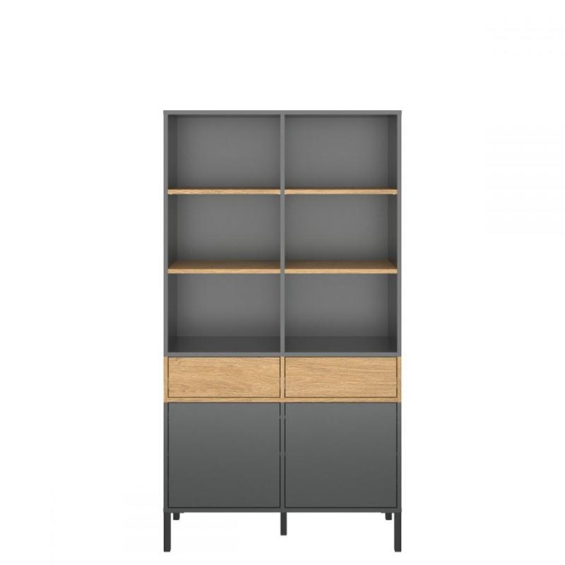 Ραφιέρα Beril 2D2S Ανθρακί-Χρυσό Δρυς 90x42x170cm Ραφιέρα Beril 2D2S Ανθρακί-Χρυσό Δρυς 90x42x170cm