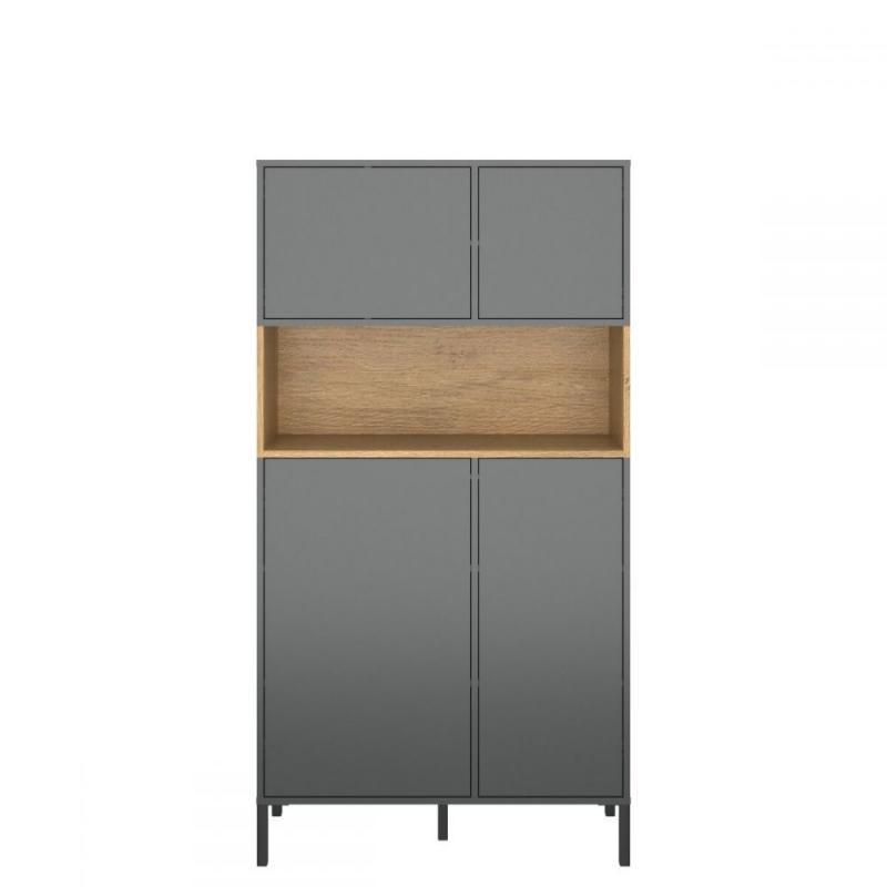 Ραφιέρα Beril Ανθρακί-Χρυσό Δρυς 90x42x170cm Ραφιέρα Beril Ανθρακί-Χρυσό Δρυς 90x42x170cm