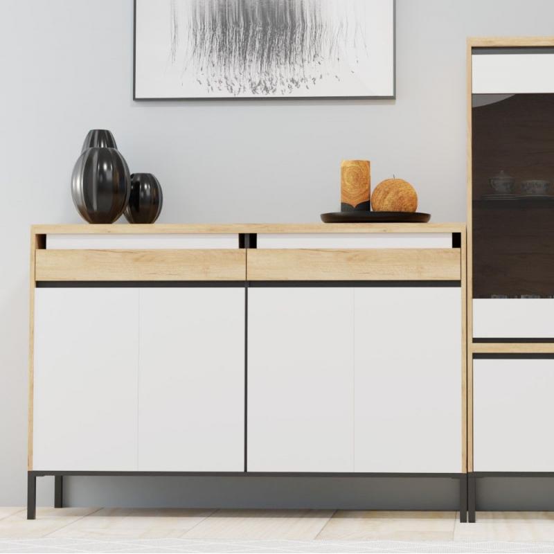 Μπουφές Palmor Χρυσό Δρυς-Λευκό 150x40x101cm Μπουφές Palmor Χρυσό Δρυς-Λευκό 150x40x101cm