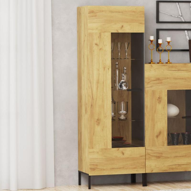 Βιτρίνα Santes Χρυσό Δρυς 64.2x42x197.5cm Βιτρίνα Santes Χρυσό Δρυς 64.2x42x197.5cm