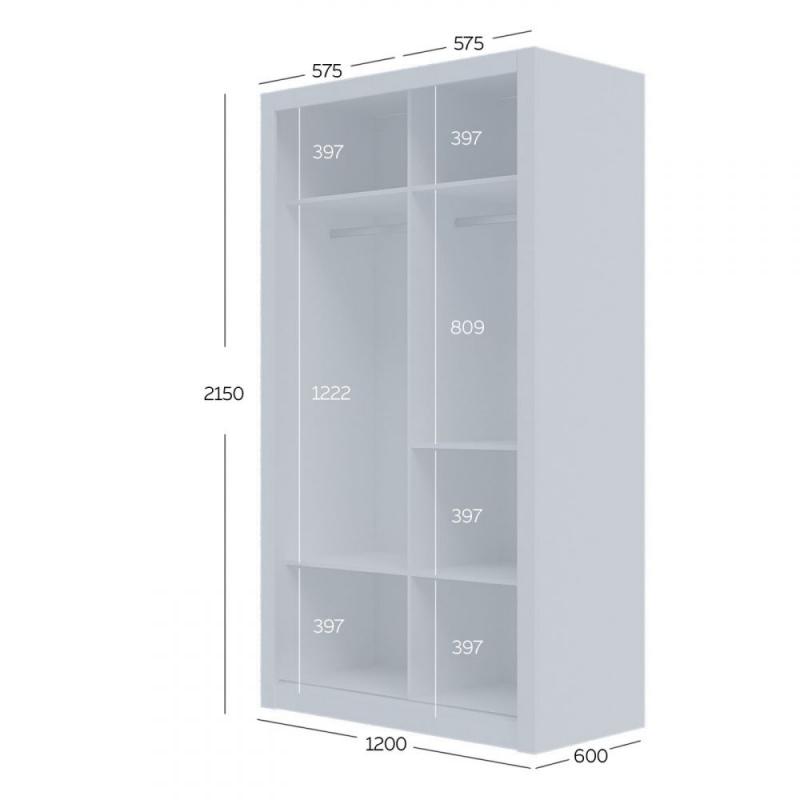 Ντουλάπα Linea Λευκή 120x60x215cm