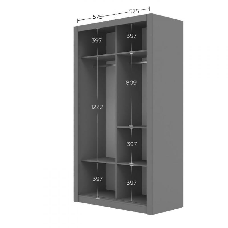 Ντουλάπα Linea Λευκή 120x60x215cm