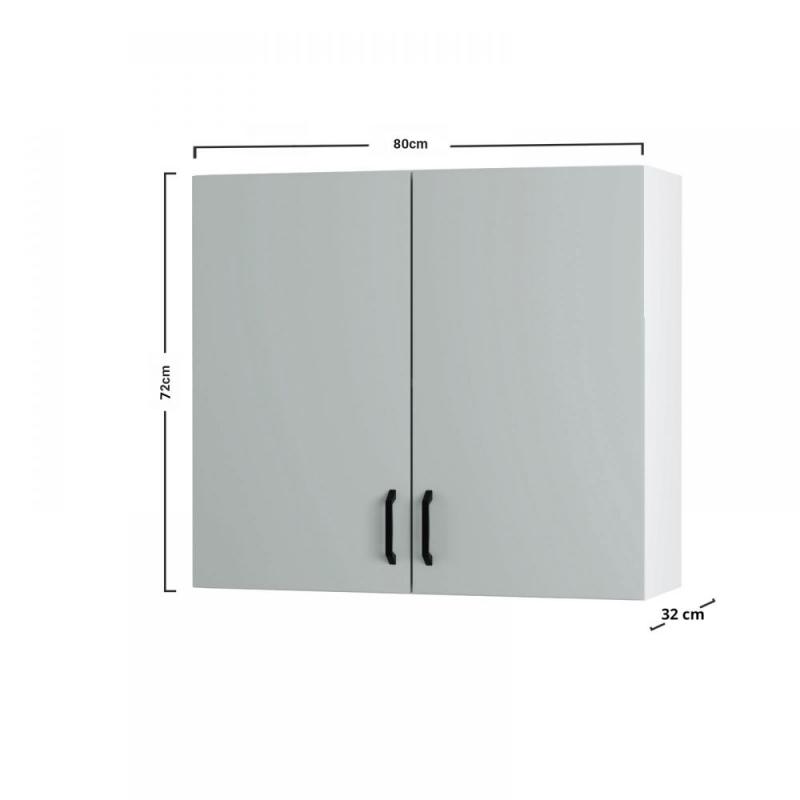 Modest Πάνω Ντουλάπι Γκρι 80x32x72εκ
