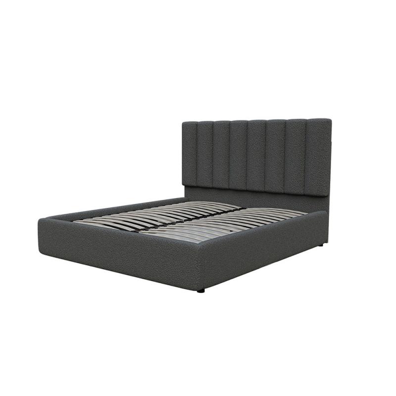 Κρεβάτι Unona Γκρι Μπουκλέ 160x200cm Κρεβάτι Unona Γκρι Μπουκλέ 160x200cm