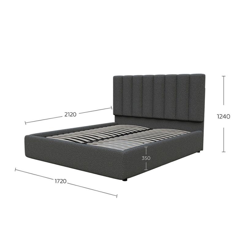 Κρεβάτι Unona Γκρι Μπουκλέ 160x200cm Κρεβάτι Unona Γκρι Μπουκλέ 160x200cm