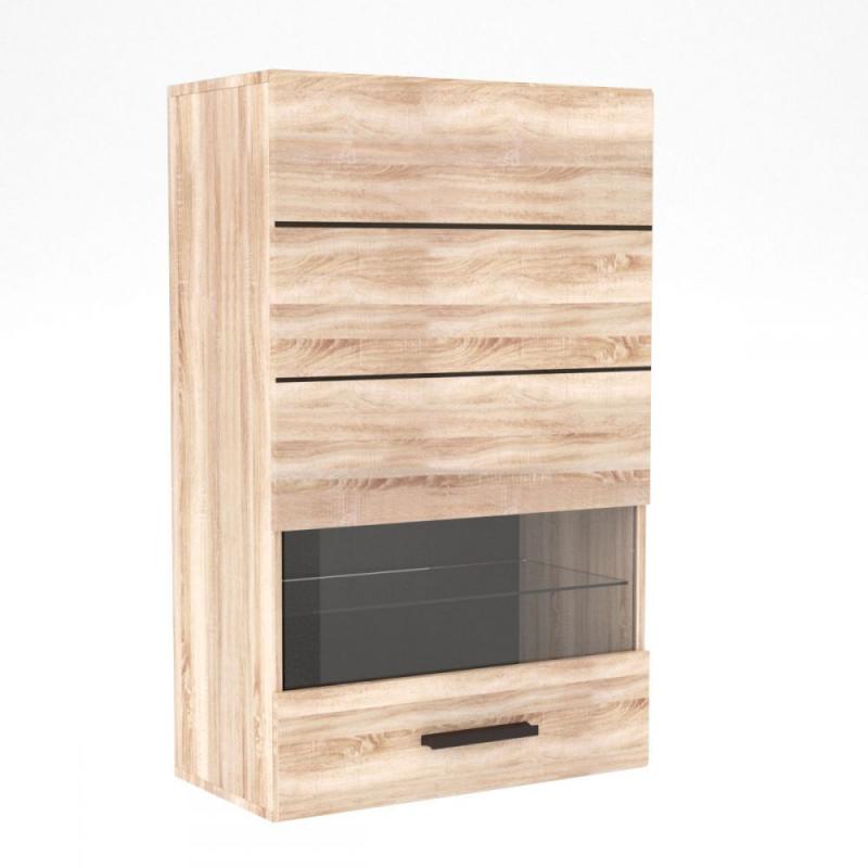 Βιτρίνα Solo Μονόφυλλη 65x35x109 Sonoma με λεπτομέρειες Wenge και MDF Καμπυλωτό τελείωμα Βιτρίνα Solo Μονόφυλλη 65x35x109 Sonoma με λεπτομέρειες Wenge και MDF Καμπυλωτό τελείωμα
