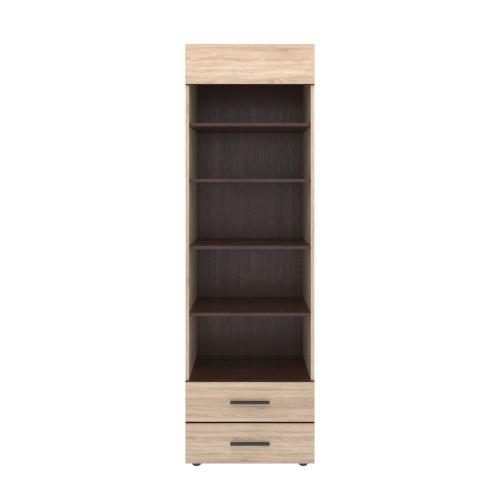 Βιβλιοθήκη Solo 2S 60x41x197 Sonoma με Wenge και MDF Καμπυλωτό τελείωμα