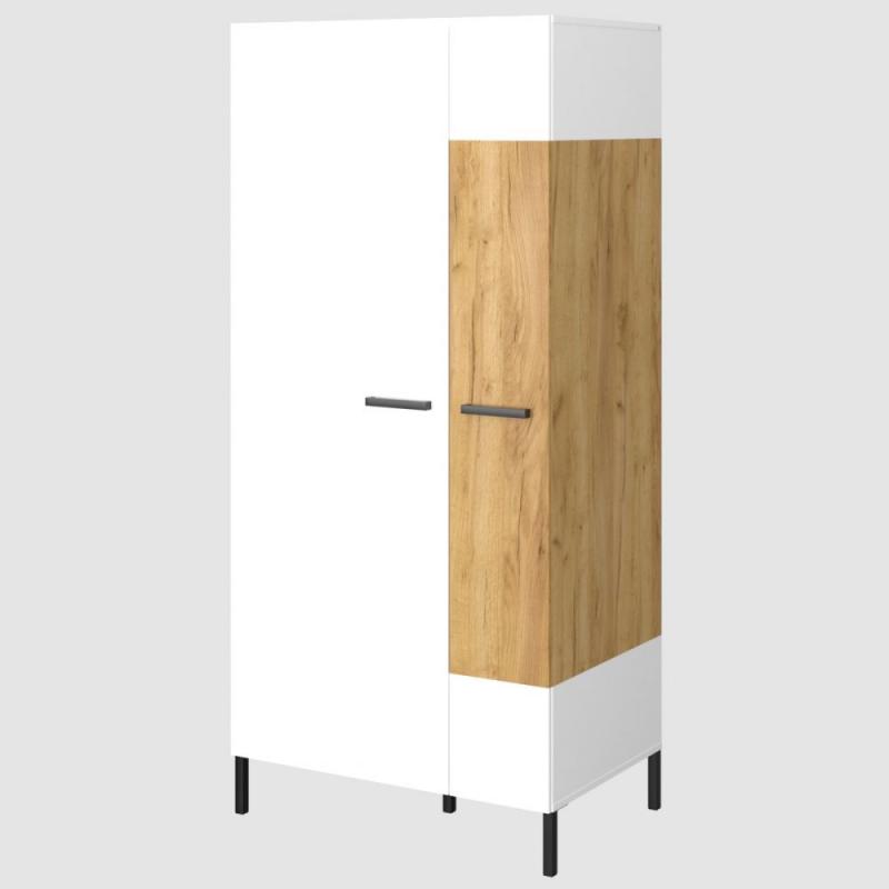 Δίφυλλη Ντουλάπα Santes Χρυσό Δρυς-Λευκό 90x60x197.5cm Δίφυλλη Ντουλάπα Santes Χρυσό Δρυς-Λευκό 90x60x197.5cm