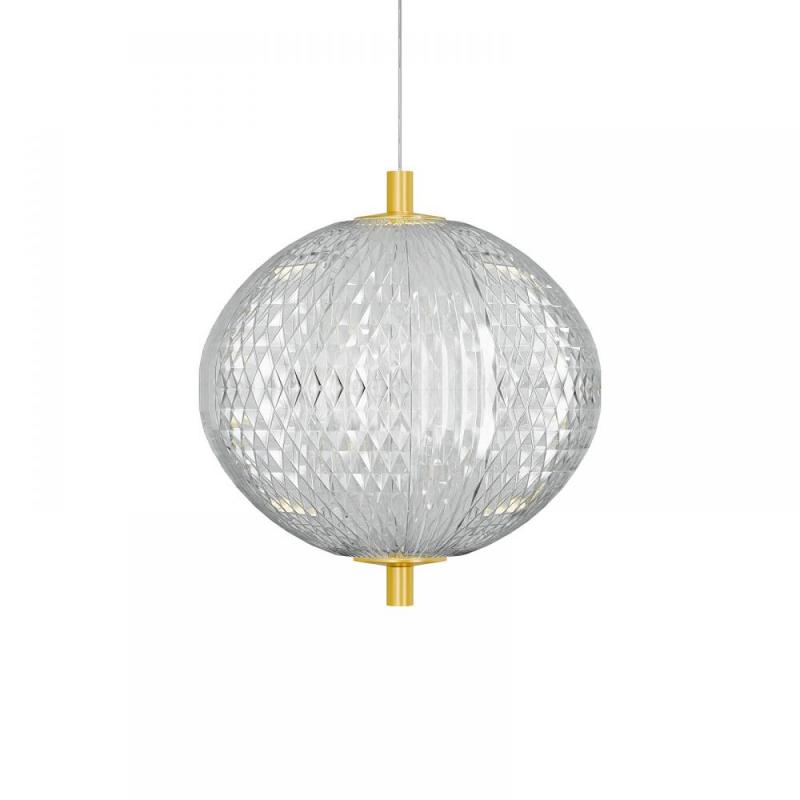 Φωτιστικό Κρεμαστό Led 15W 4000K Χρυσό 15x15x120cm