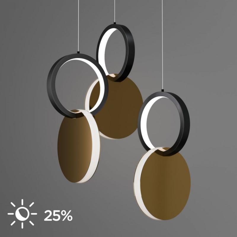 Φωτιστικό Κρεμαστό Symmetric 1E Led 45W Χρυσό-Μαύρο Φ25x120cm Φωτιστικό Κρεμαστό Symmetric 1E Led 45W Χρυσό-Μαύρο Φ25x120cm