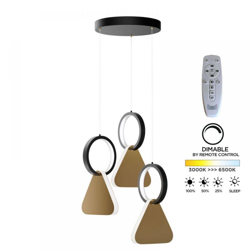 Φωτιστικό Κρεμαστό Symmetric 1F Led 45W Χρυσό-Μαύρο Φ25x120cm Φωτιστικό Κρεμαστό Symmetric 1F Led 45W Χρυσό-Μαύρο Φ25x120cm