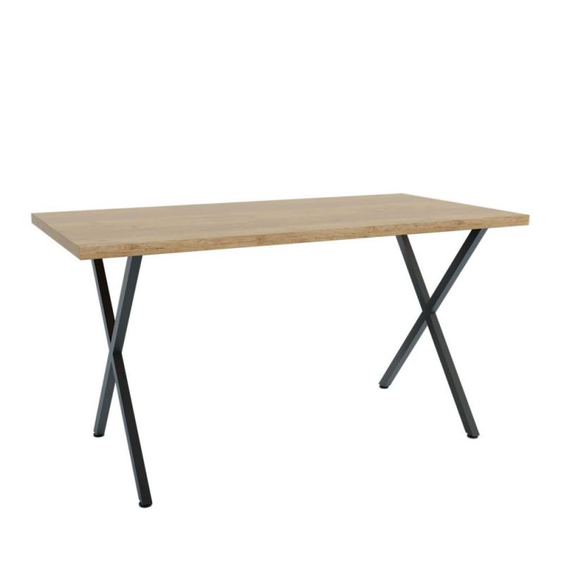 Τραπέζι Houston Χρυσό Δρυς-Μαύρο 160x80x77cm Τραπέζι Houston Χρυσό Δρυς-Μαύρο 160x80x77cm