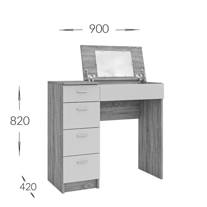 Τουαλέτα Tab Χρυσό Δρυς-Γραφίτη 90x42x82-110cm Τουαλέτα Tab Χρυσό Δρυς-Γραφίτη 90x42x82-110cm