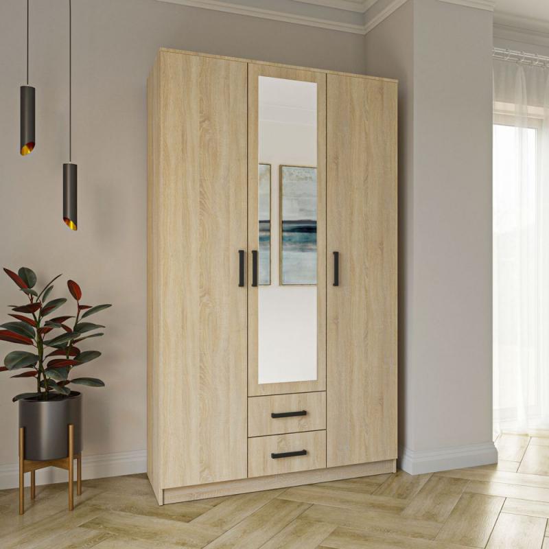 Ντουλάπα Τρίφυλλη Simple 3D2D Σονόμα 120x52x205cm Ντουλάπα Τρίφυλλη Simple 3D2D Σονόμα 120x52x205cm