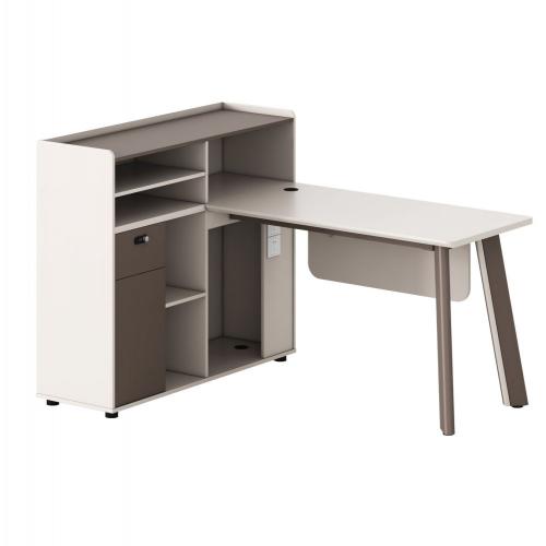 ΓΡΑΦΕΙΟ ΑΡΙΣΤΕΡΗ ΓΩΝΙΑ NEWLINE HM18275L ΜΕΛΑΜΙΝΗ ΕΚΡΟΥ-ΠΟΔΙΑ ΑΛΟΥΜΙΝΙΟΥ 160x120x105Υεκ