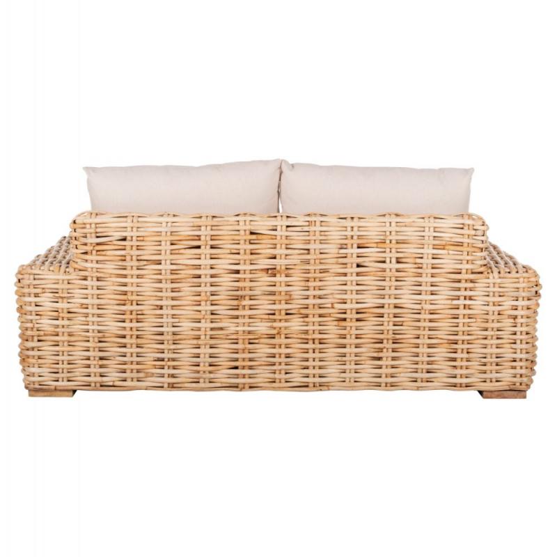 ΚΑΝΑΠΕΣ 2-ΘΕΣΙΟΣ TROPEL HM9809 ΞΥΛΟ MANGO-RATTAN ΦΥΣΙΚΟ-ΛΕΥΚΑ ΜΑΞΙΛΑΡΙΑ 192x88x70-85Υεκ.