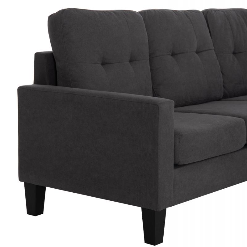 ΚΑΝΑΠΕΣ ΓΩΝΙΑ ΑΝΑΣΤΡΕΨΙΜΗ MEGGY HM3297.11 ΓΚΡΙ ΥΦΑΣΜΑ 184.5x75-129x86Yεκ.