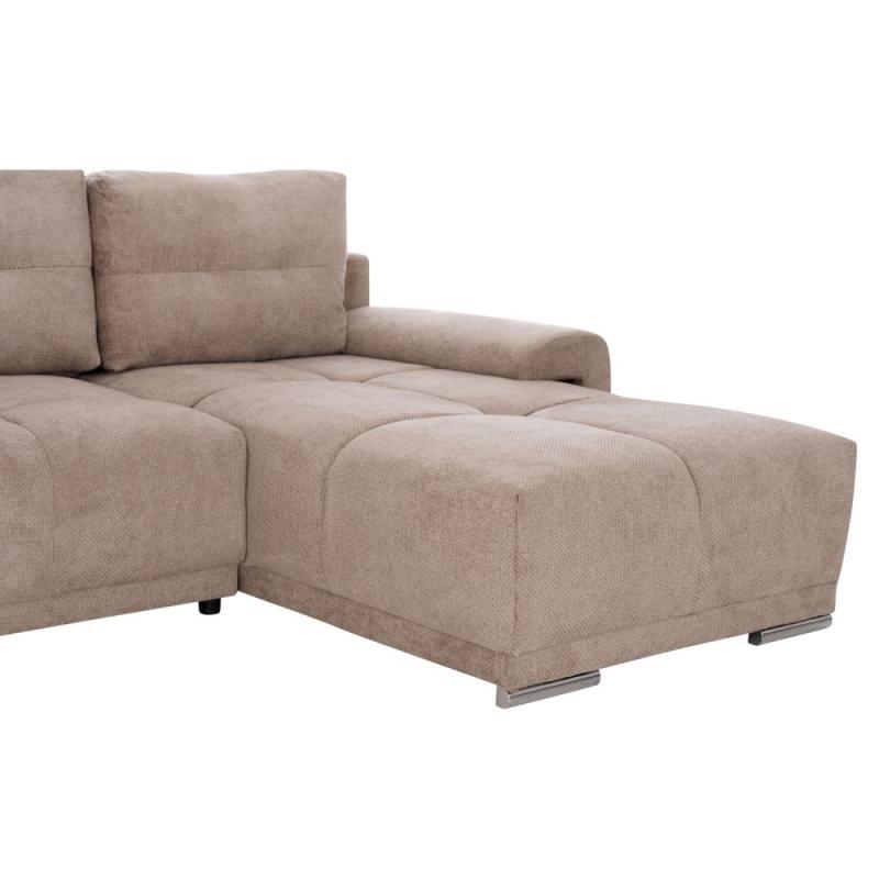ΚΑΝΑΠΕΣ ΚΡΕΒΑΤΙ ΔΕΞΙΑ ΓΩΝΙΑ COMFYRA HM3336.03R ΜΠΕΖ ΥΦΑΣΜΑ 270x181x75Υεκ