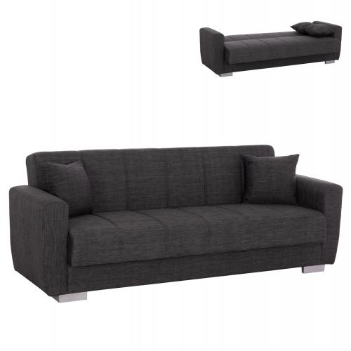 ΚΑΝΑΠΕΣ ΚΡΕΒΑΤΙ POLYA ΤΡΙΘΕΣΙΟΣ HM3240.03 ΓΚΡΙ 215x85x76Υ εκ.