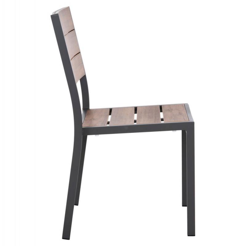 ΚΑΡΕΚΛΑ ΑΛΟΥΜΙΝΙΟΥ SAGA HM6063.02 ΣΚΟΥΡΟ ΓΚΡΙ ΜΕ POLYWOOD 46x52x86Υεκ.