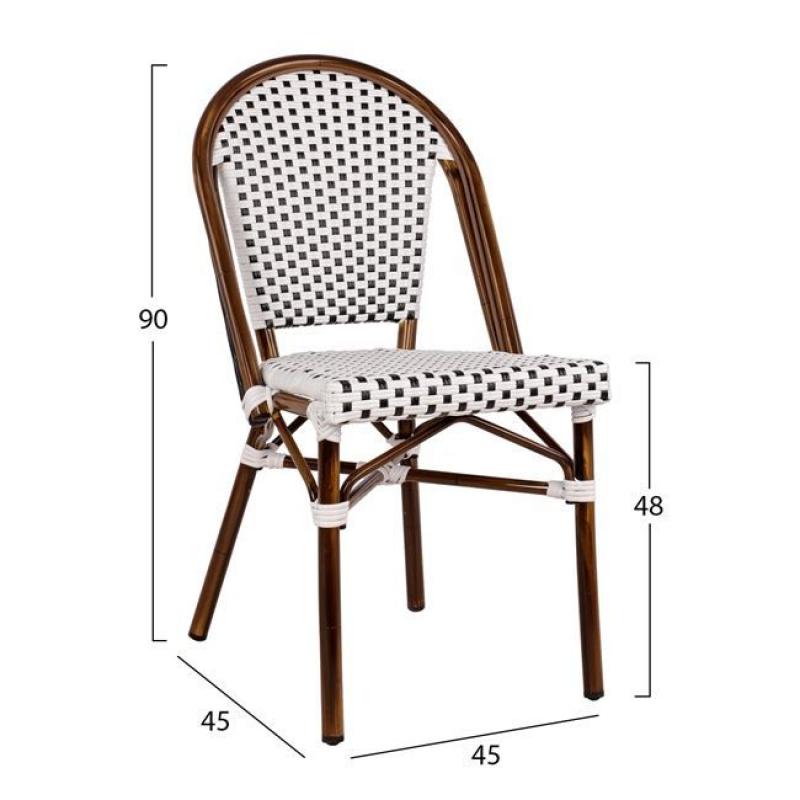 ΚΑΡΕΚΛΑ BISTRO ΑΛΟΥΜΙΝΙΟΥ BAMBOO LOOK ΜΕ ΛΕΥΚΟ-ΜΑΥΡΟ RATTAN HM5566.01 45x54x90Υεκ. ΚΑΡΕΚΛΑ BISTRO ΑΛΟΥΜΙΝΙΟΥ BAMBOO LOOK ΜΕ ΛΕΥΚΟ-ΜΑΥΡΟ RATTAN HM5566.01 45x54x90Υεκ.