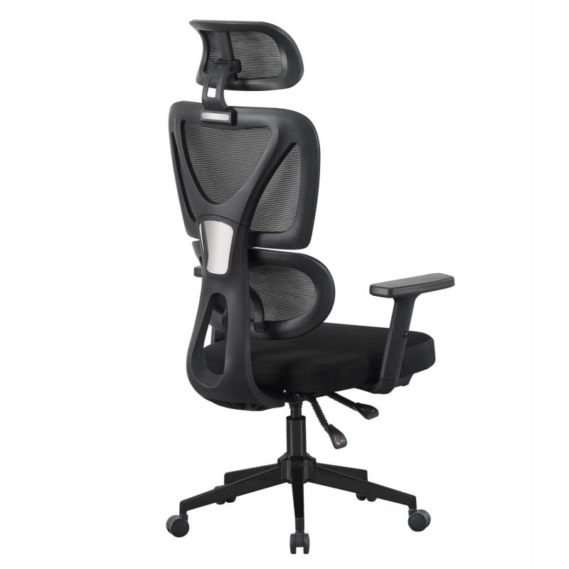 ΚΑΡΕΚΛΑ ΓΡΑΦΕΙΟΥ NOVAR HM1218.01 ΜΑΥΡO MESH--ΒΑΣΗ PP 51x49x121-129Υεκ