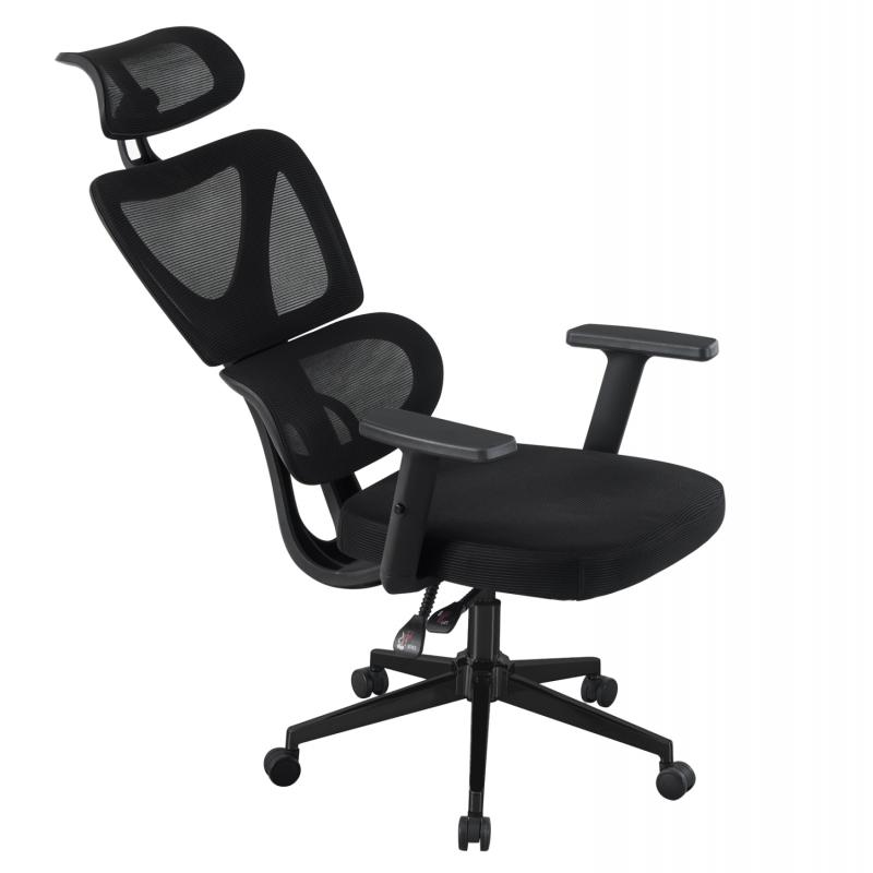 ΚΑΡΕΚΛΑ ΓΡΑΦΕΙΟΥ NOVAR HM1218.01 ΜΑΥΡO MESH--ΒΑΣΗ PP 51x49x121-129Υεκ