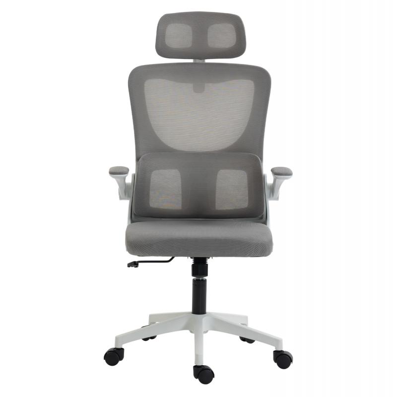 ΚΑΡΕΚΛΑ ΓΡΑΦΕΙΟΥ KESI HM1222.02 ΑΝΟΙΧΤΟ ΓΚΡΙ MESH--ΛΕΥΚΟ PP 52x50x122Υεκ.