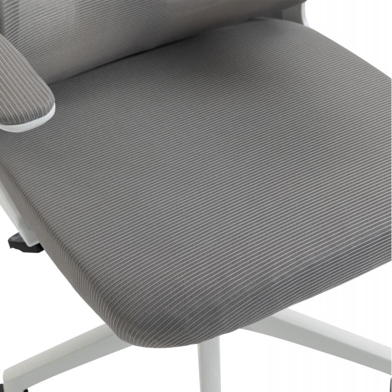 ΚΑΡΕΚΛΑ ΓΡΑΦΕΙΟΥ KESI HM1222.02 ΑΝΟΙΧΤΟ ΓΚΡΙ MESH--ΛΕΥΚΟ PP 52x50x122Υεκ.