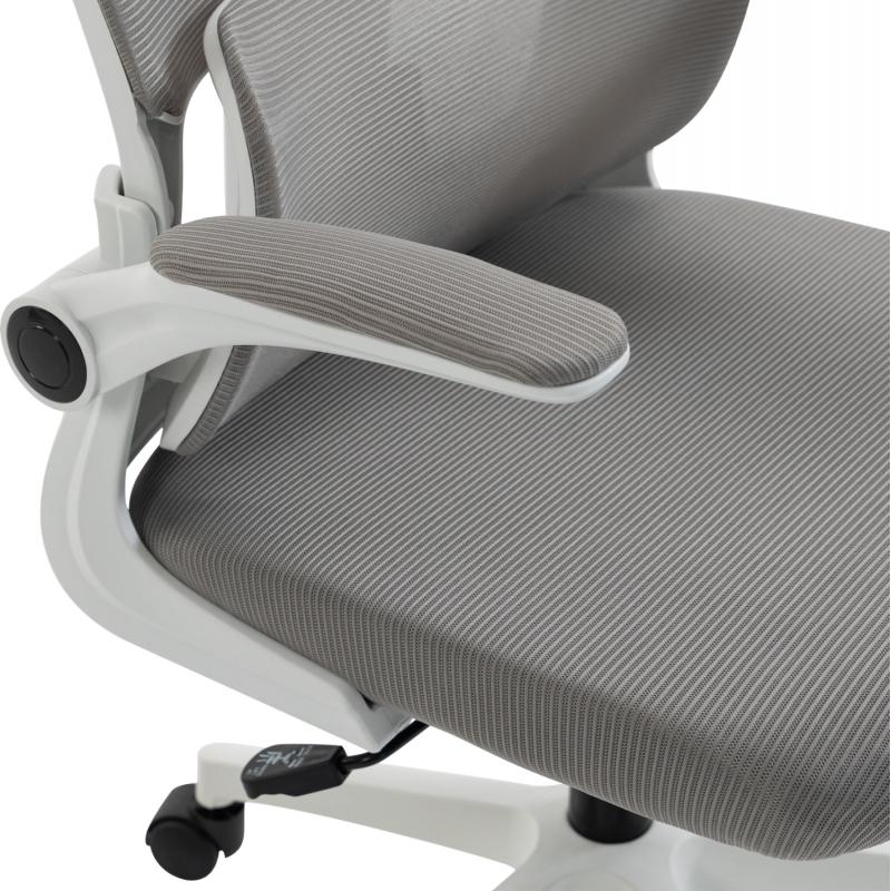 ΚΑΡΕΚΛΑ ΓΡΑΦΕΙΟΥ KESI HM1222.02 ΑΝΟΙΧΤΟ ΓΚΡΙ MESH--ΛΕΥΚΟ PP 52x50x122Υεκ.