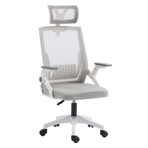 ΚΑΡΕΚΛΑ ΓΡΑΦΕΙΟΥ MATRON HM1226.02 ΛΕΥΚΟ PP--ΑΝΟΙΧΤΟ ΓΚΡΙ MESH 47x47x128Υεκ